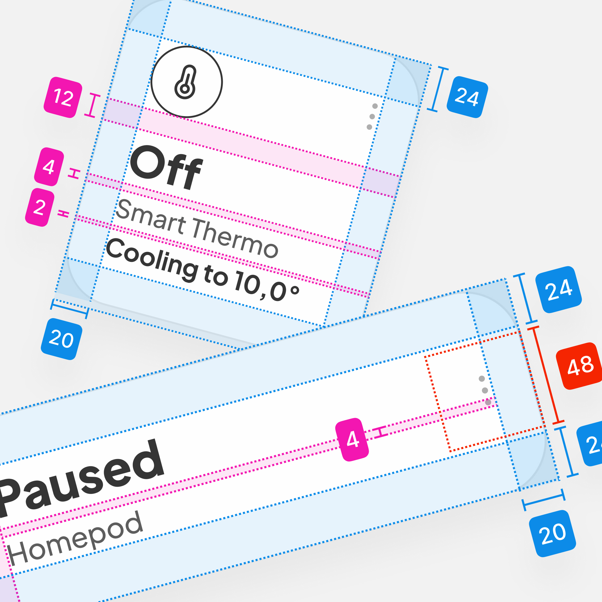 Smart home app concept widgets component measurements