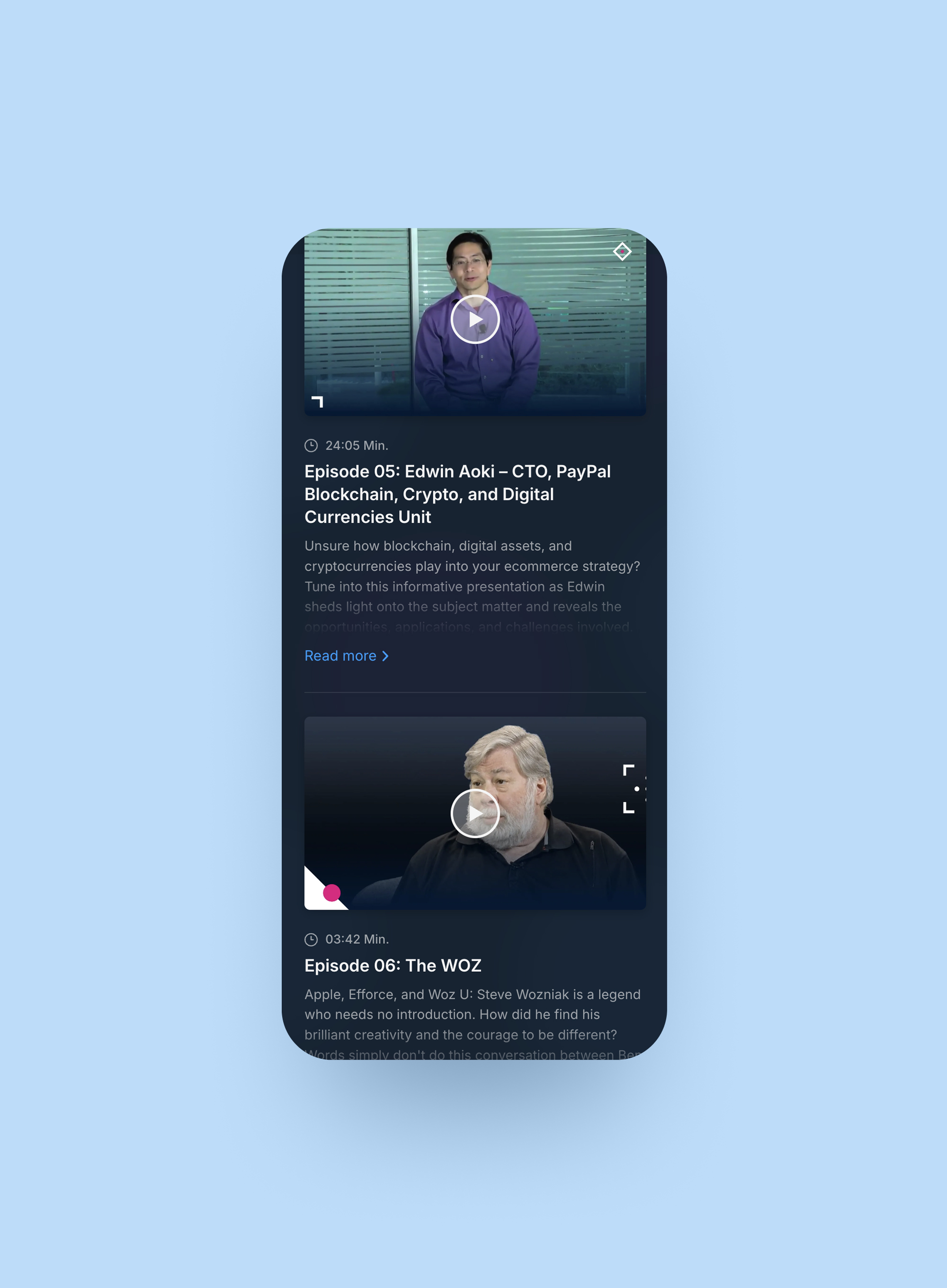 Shopware TV - Series overview listing mobile