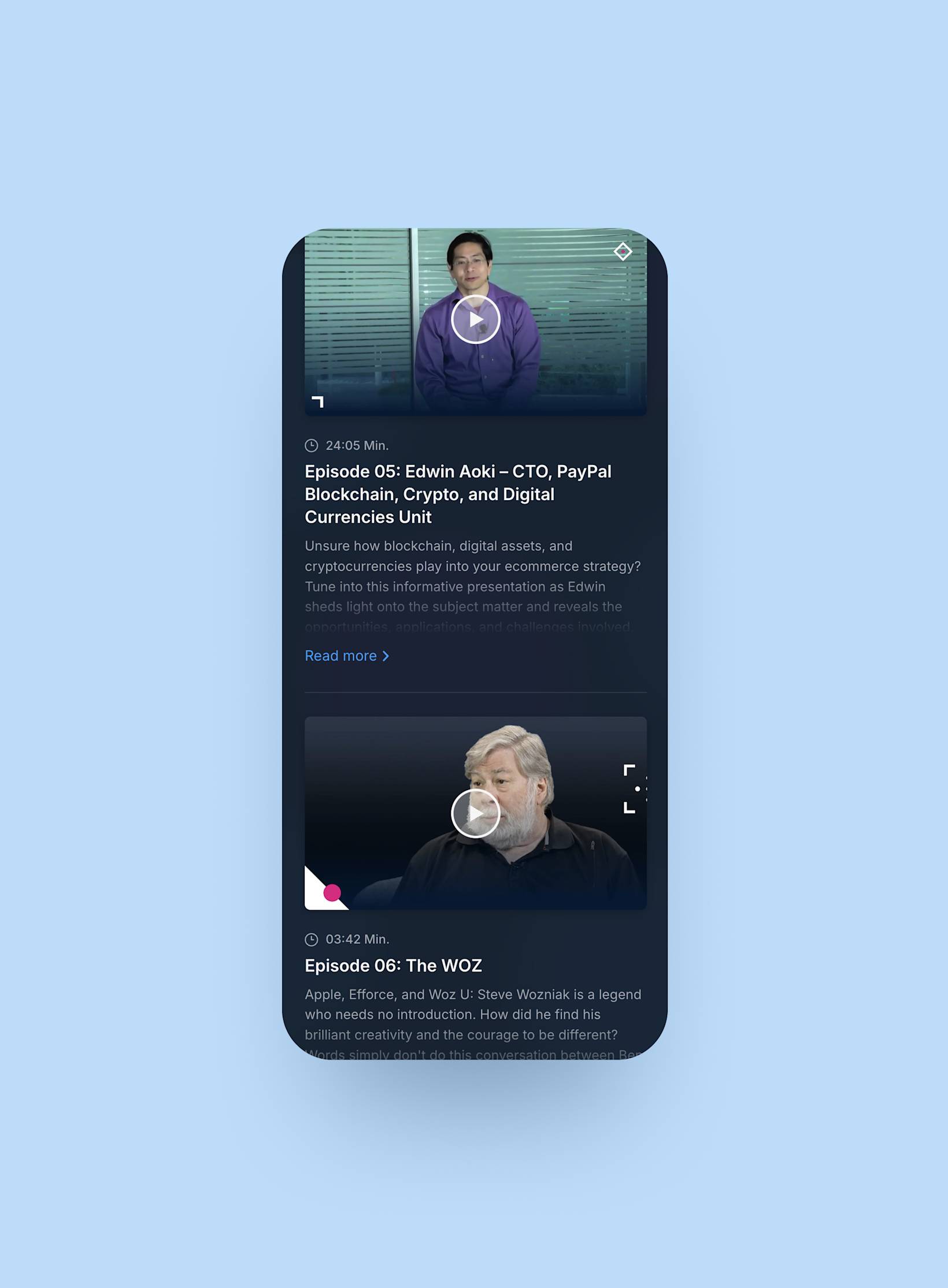 Shopware TV - Series overview listing mobile
