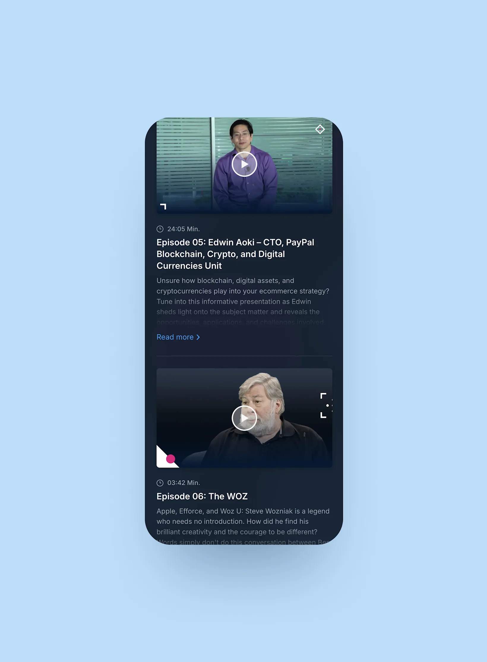 Shopware TV - Series overview listing mobile