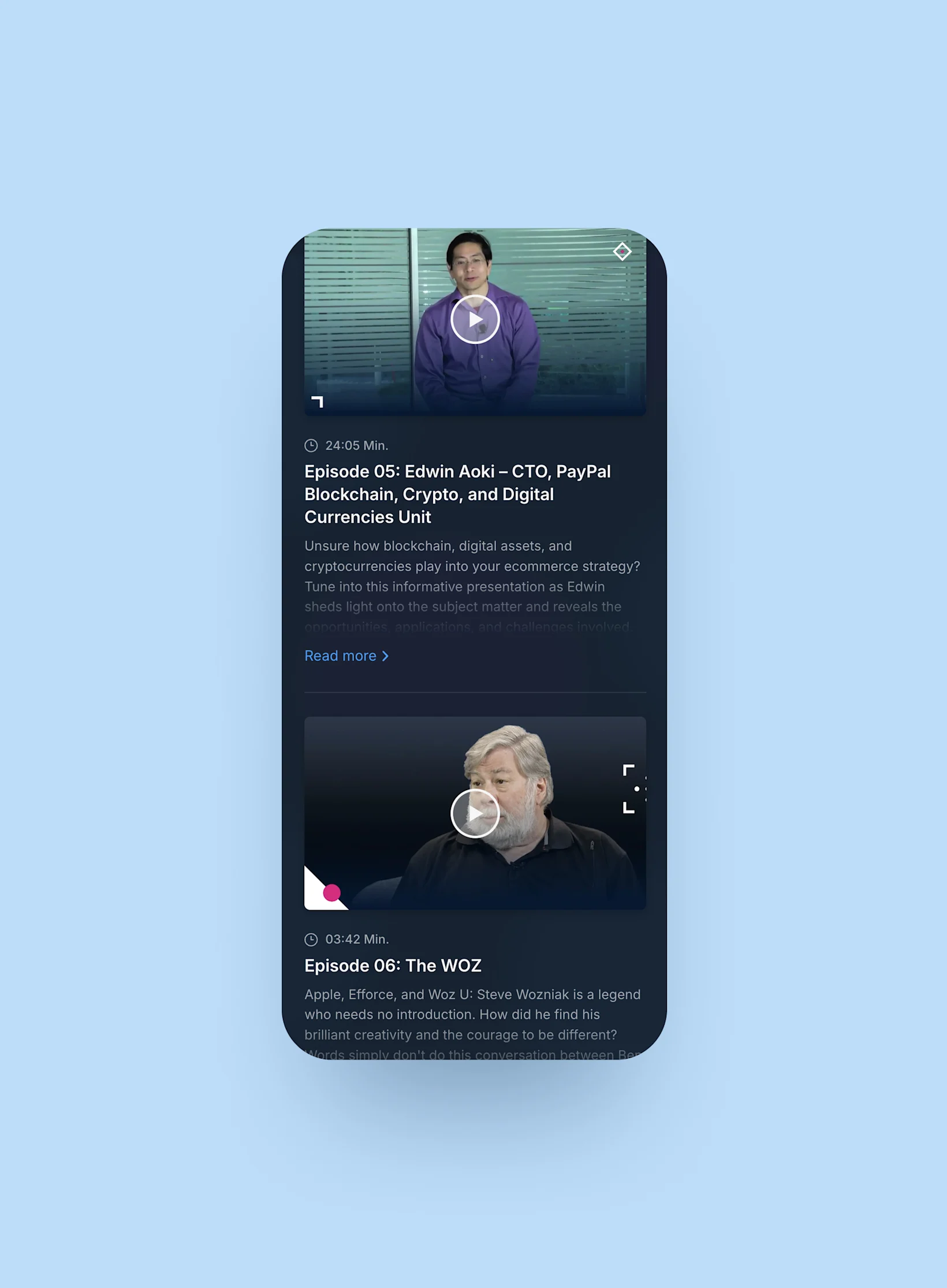 Shopware TV - Series overview listing mobile