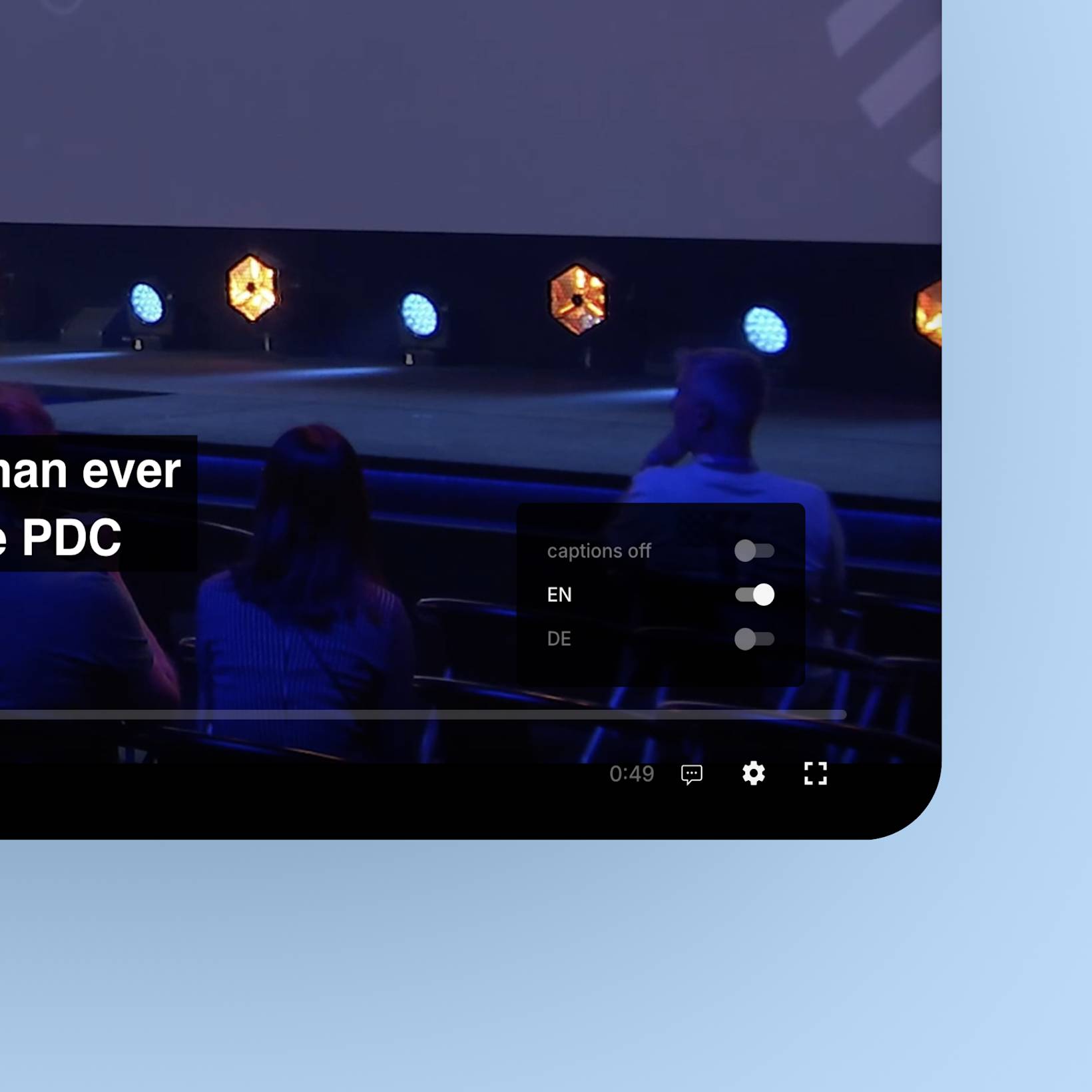 Shopware TV - Video player UI settings desktop