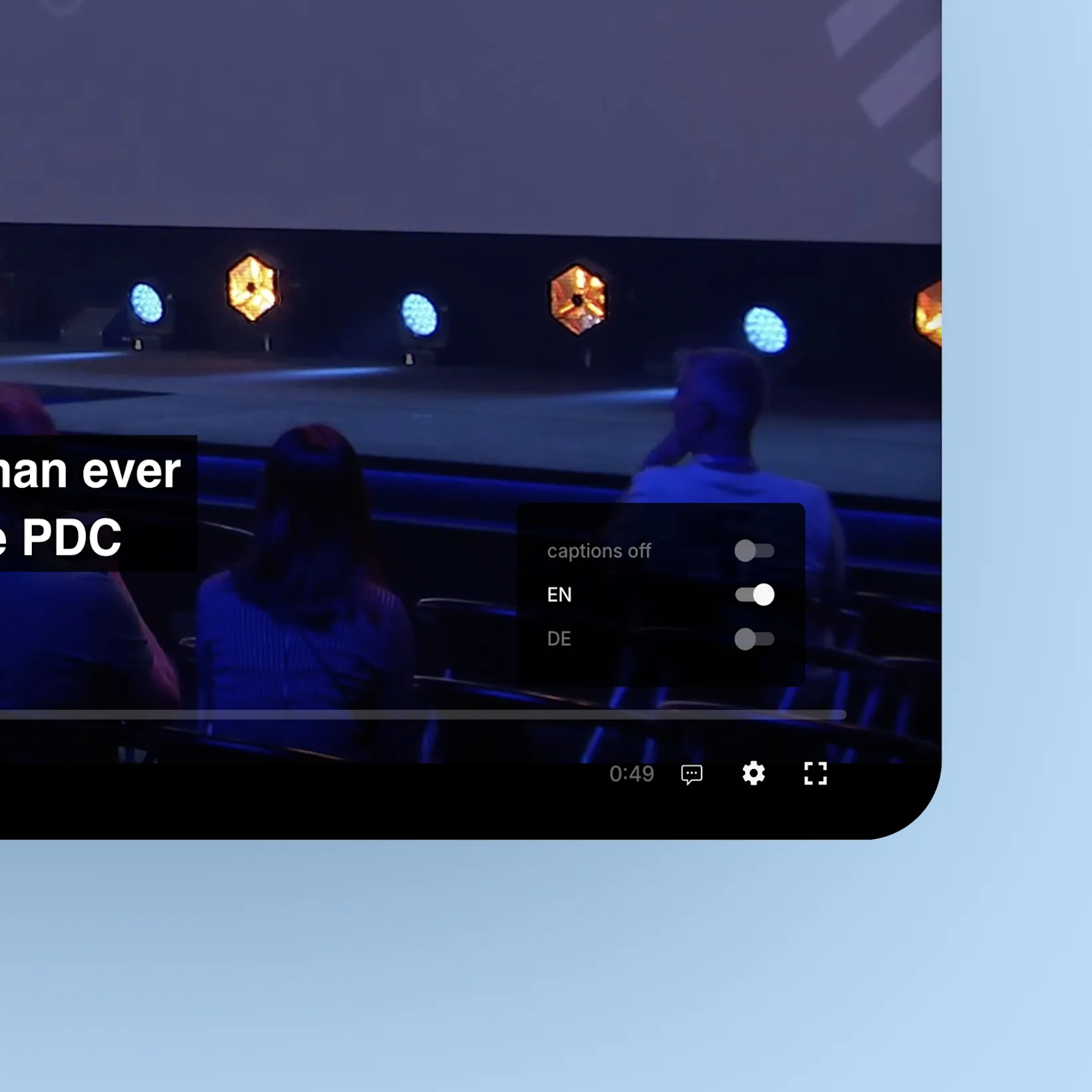 Shopware TV - Video player UI settings desktop