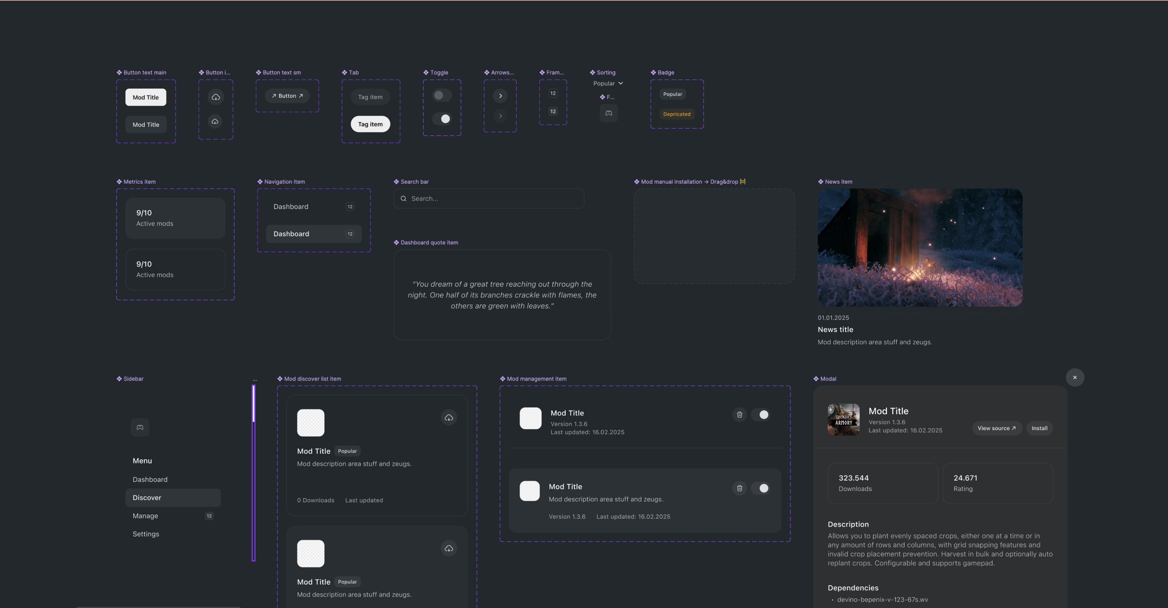 Valheim mac mod manager design system components overview