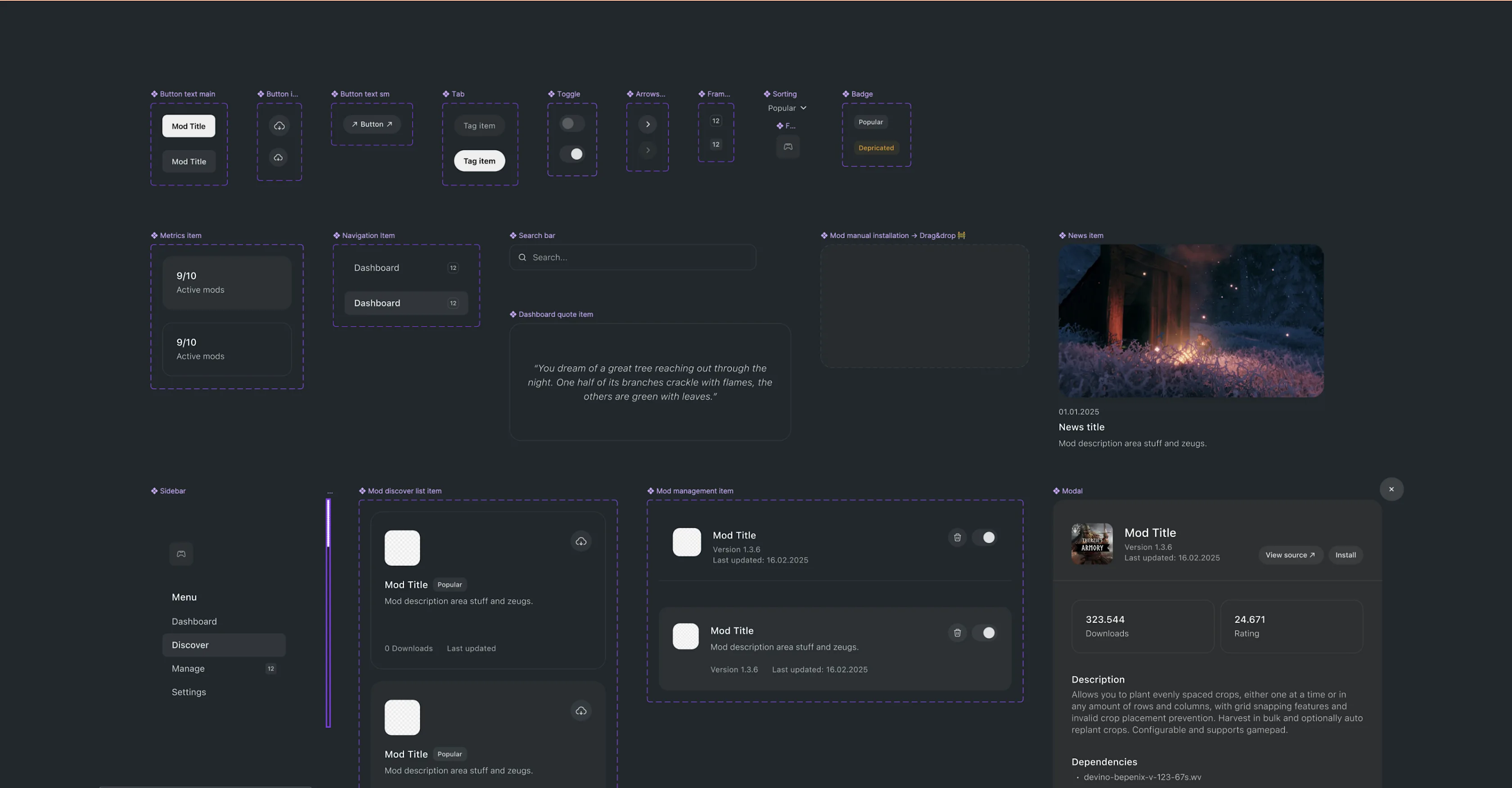 Valheim mac mod manager design system components overview