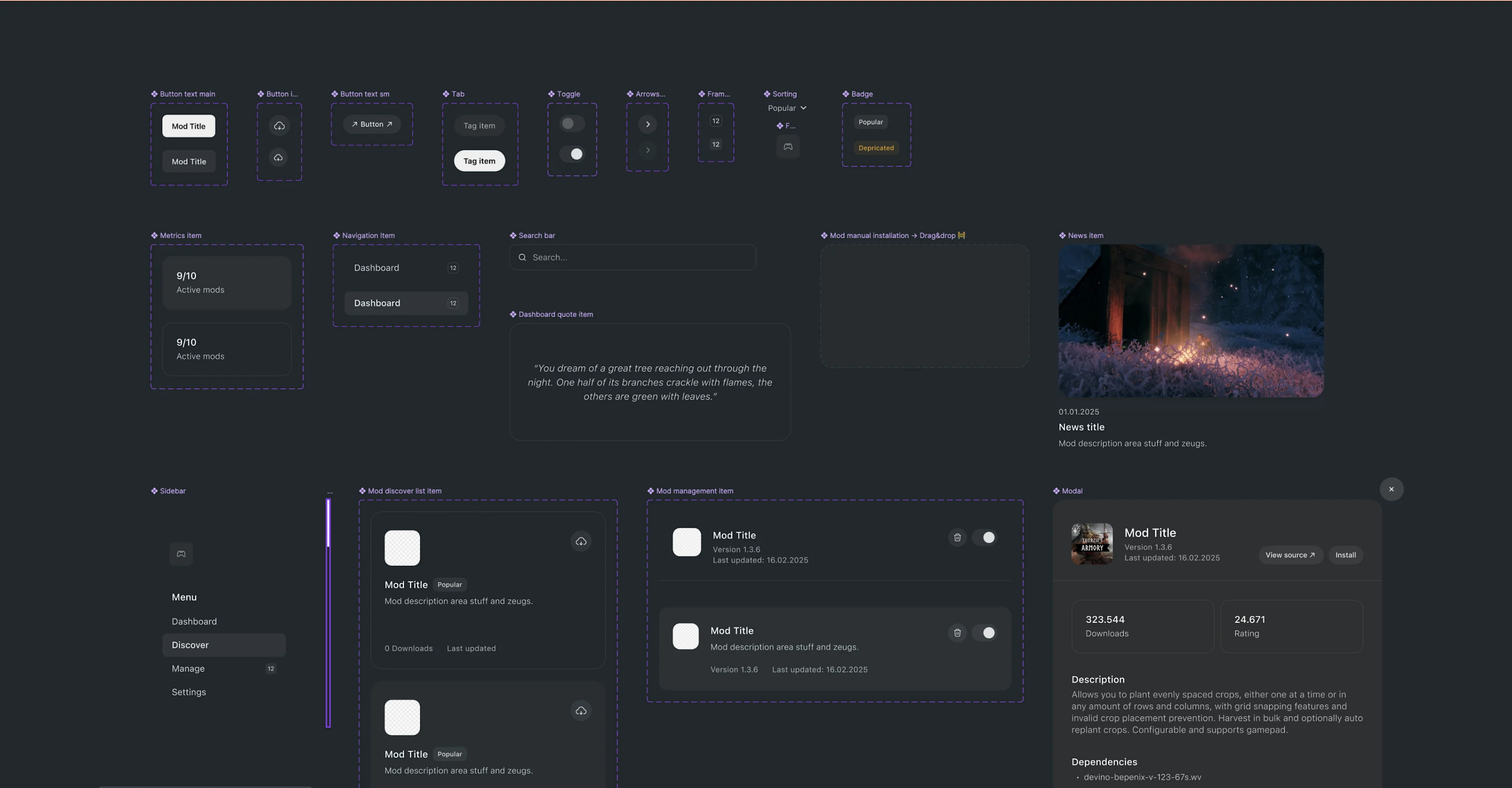 Valheim mac mod manager design system components overview