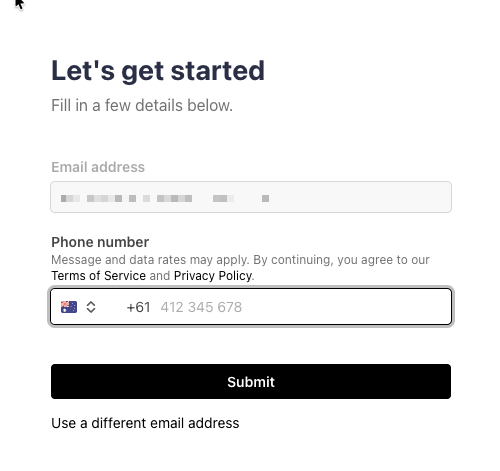 Stripe Setup - Email and Phone