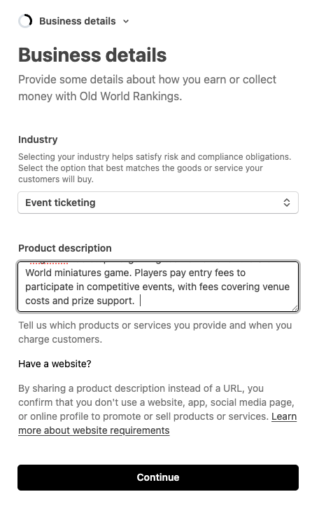 Stripe Setup - Product Description