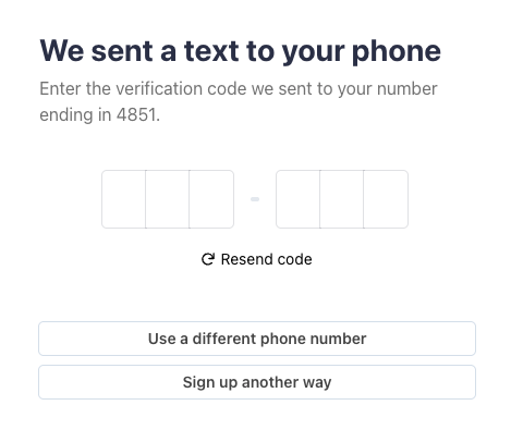 Stripe Setup - Phone Verification