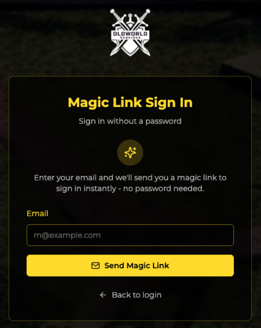 Magic link email received