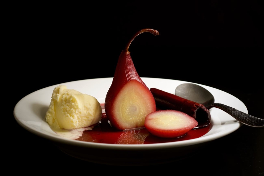 Red Wine Poached Pears JUST THE DARN RECIPE