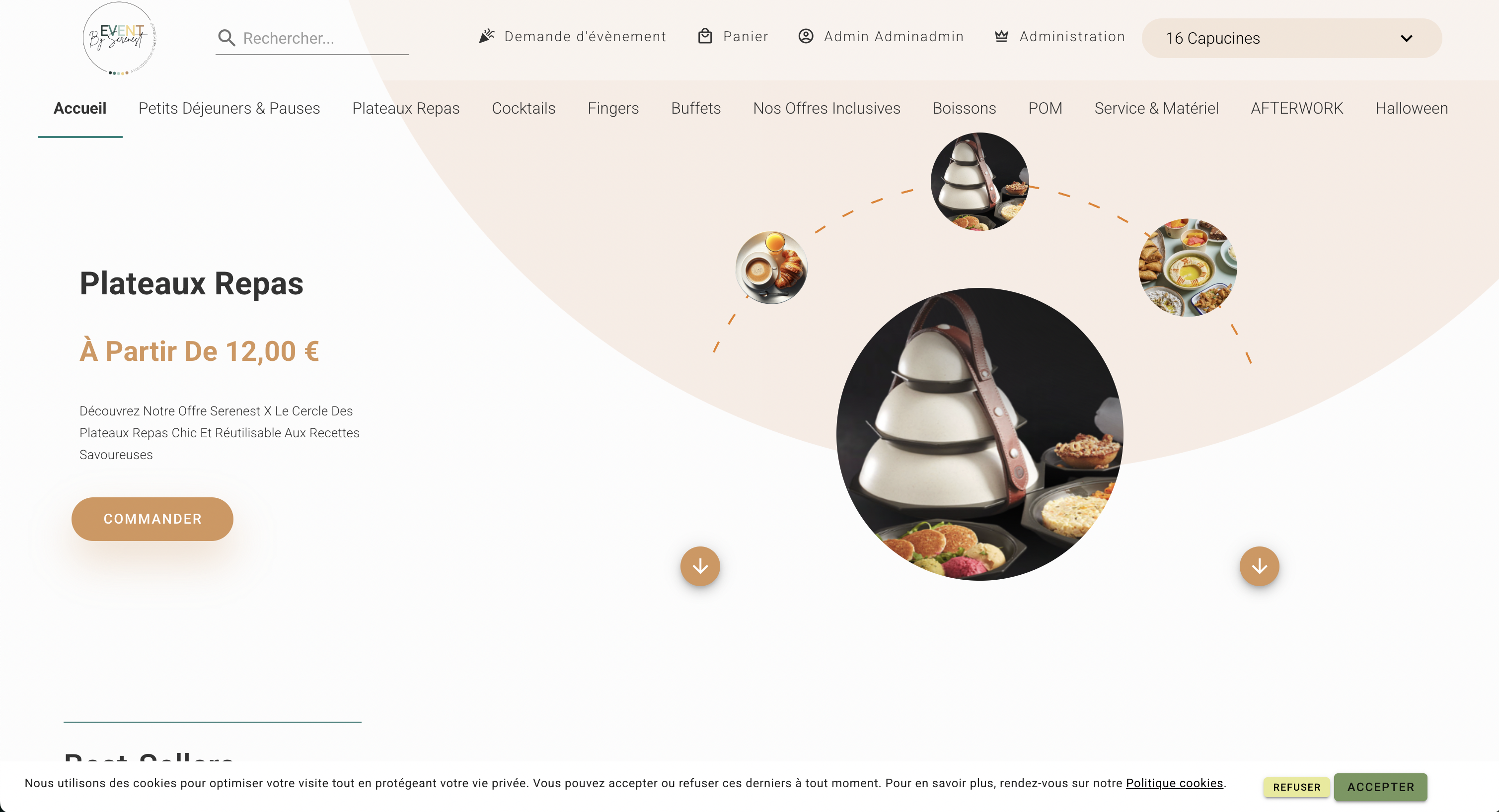 Event by Serenest – Conception d'une plateforme sur mesure d'Évènementiel & Click and Collect