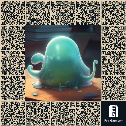 A cute little blob of goo sitting on a desk.