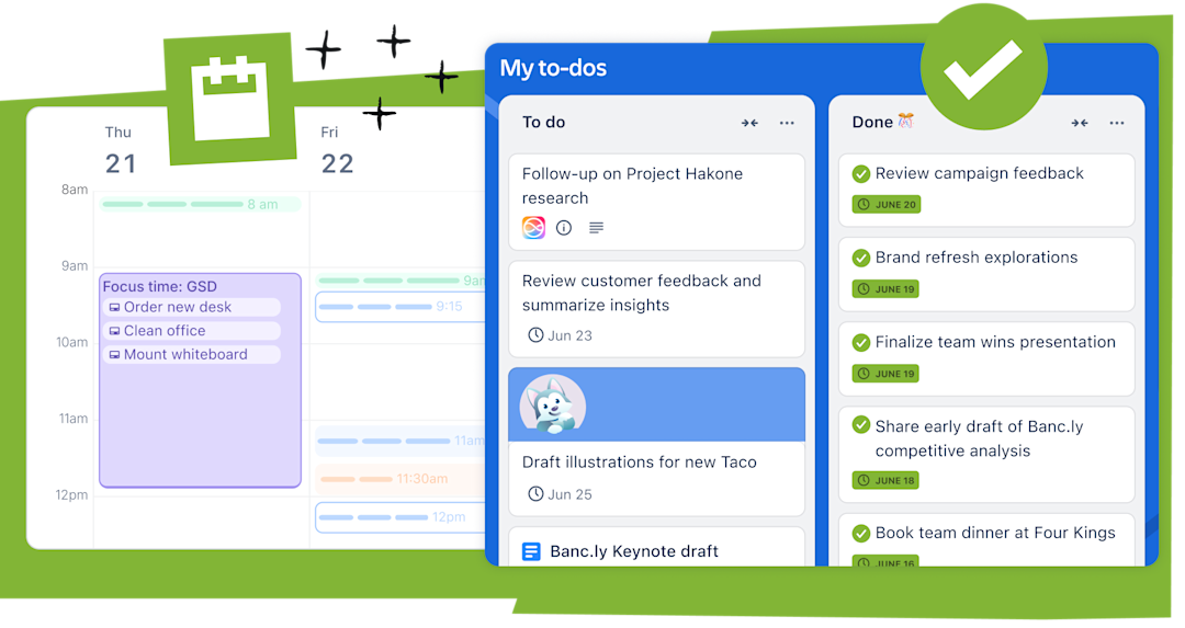 Illustration showing the features of Trello Standard