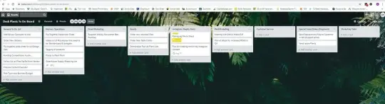 Зображення, що демонструє дошку Trello зі списком завдань компанії Desk Plants