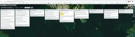 An image showing the Desk Plants To Do Trello board