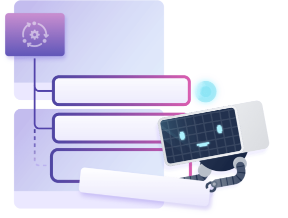 Illustration eines Roboters, der Aufgaben sortiert