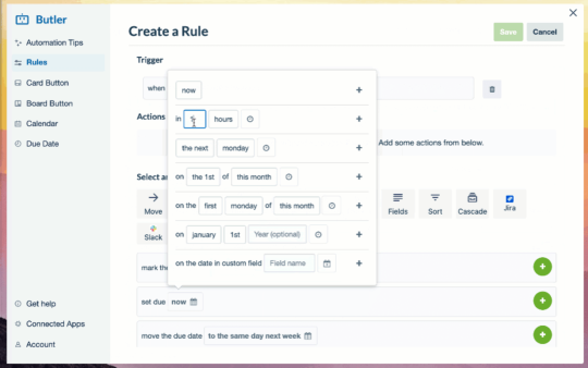 An image showing how to create an Automation Rule on a Trello board