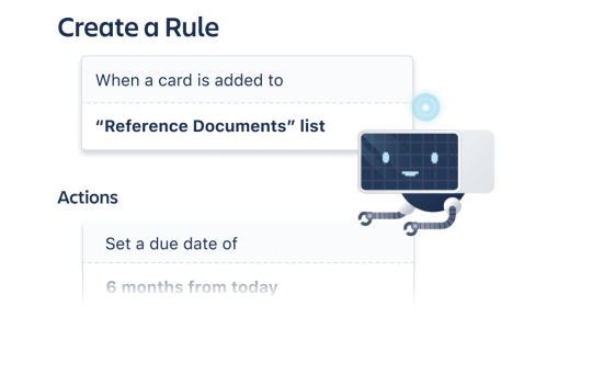 Immagina che mostra come creare una regola automatizzata su una bacheca Trello