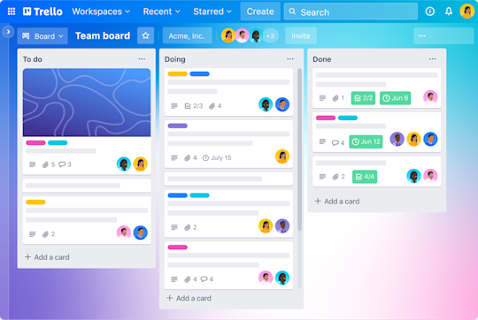 An illustration of a Trello board