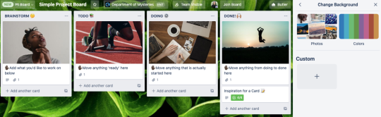 An image showing how to change the background on a Trello board