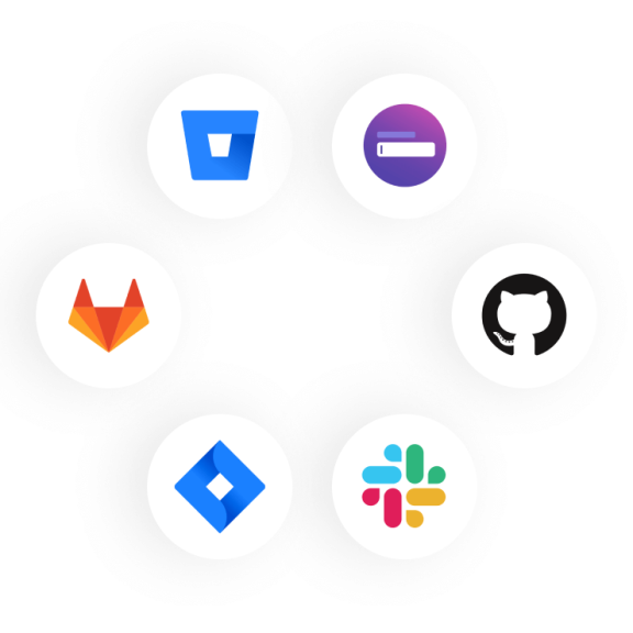A graphic illustrating some of the apps and power-ups important to engineers that Trello connects with.