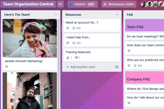 An example of how a Trello board can be used to store all the essential team resources.