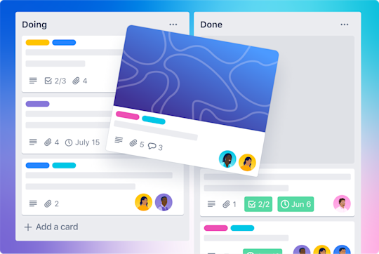 図: Trello ボードにあるリスト