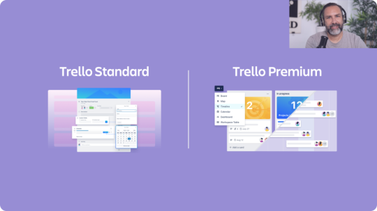 Afbeelding met een schermafbeelding van de Trello Premium-webinar