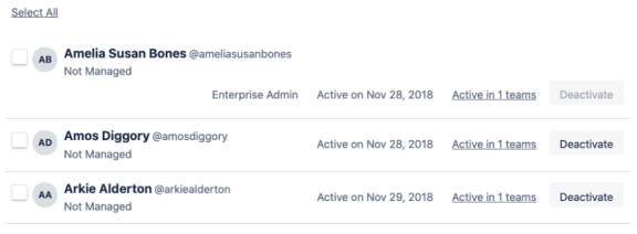 An image showing how to manage Trello members' activation statuses