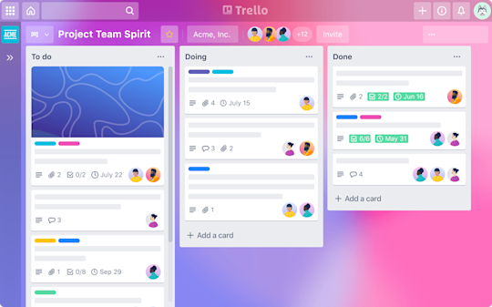 Ілюстрація дошки команди Trello