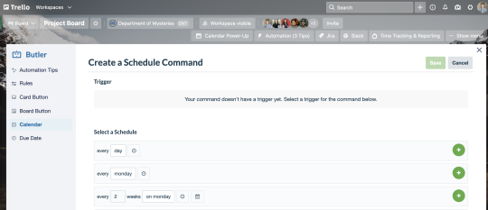 An image showing how to create a Schedule Command in Butler