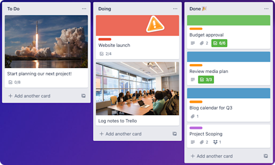 An image of a Trello board