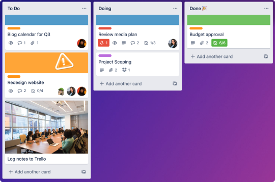 An image of a Trello board