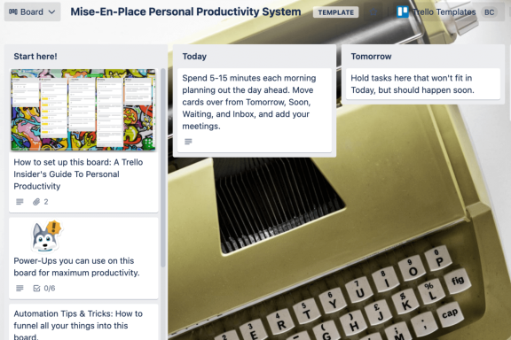 Imagen que muestra cómo se puede dividir el trabajo de un tablero en listas para la productividad personal