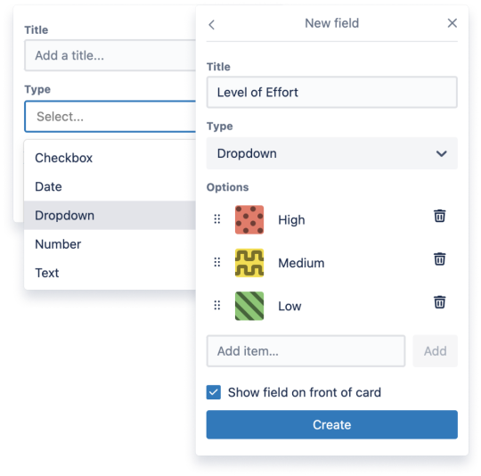 An image showing how to create custom fields on Trello cards