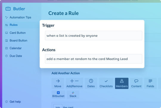 An image showing an automation rule on a Trello board