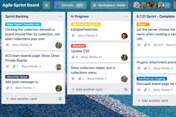 An image highlighting how a Trello board can be used as an Agile Sprint board.