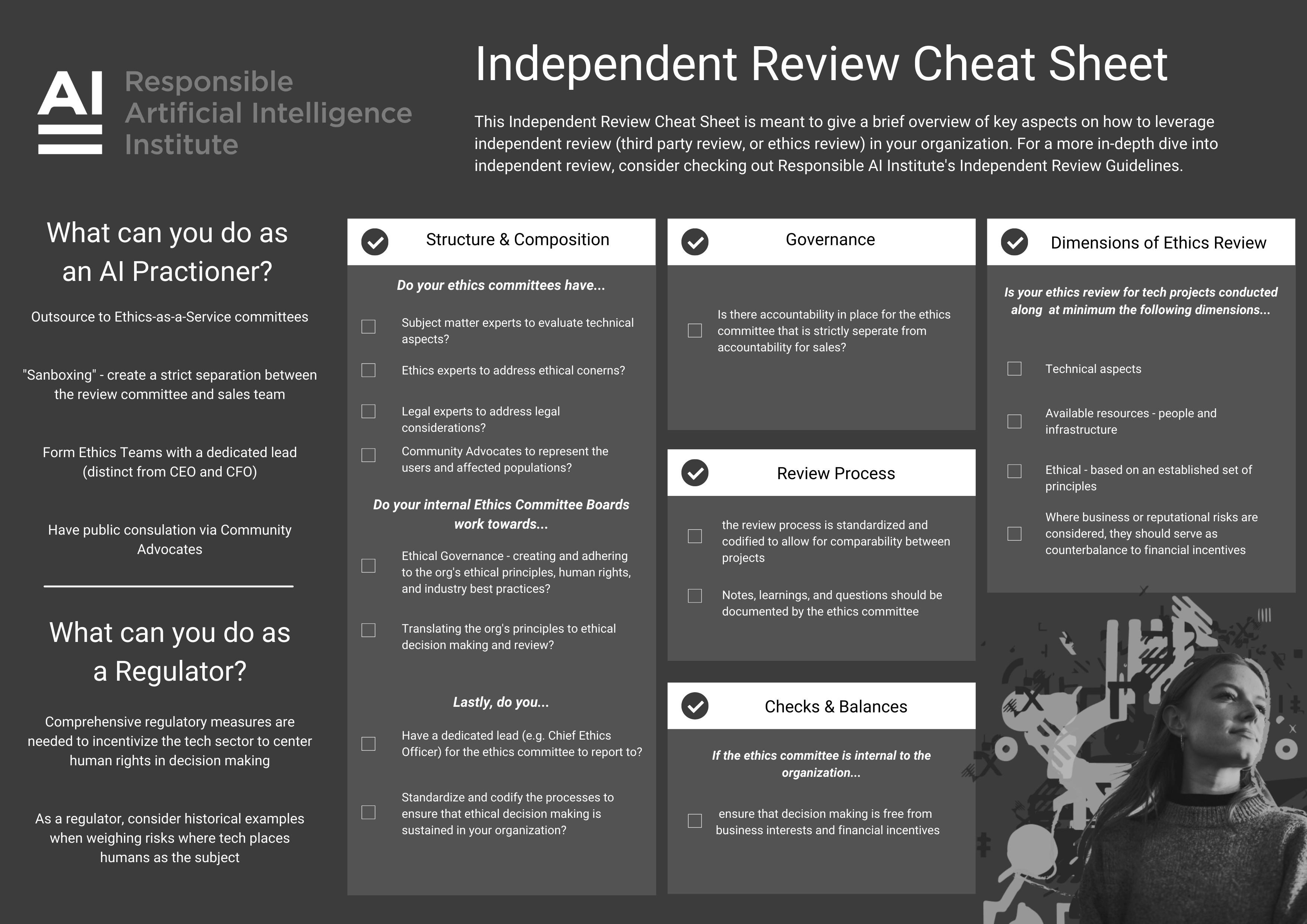 Third Party Review Cheat Sheet The RAI Independent Review Cheat Sheet, available here: https://portal.responsible.ai/