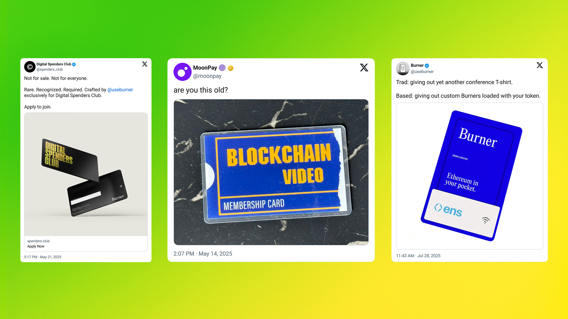 Burner use case - promoting web3 brand