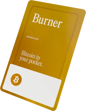 Burner Bitcoin card, a credit-card-sized NFC hardware wallet