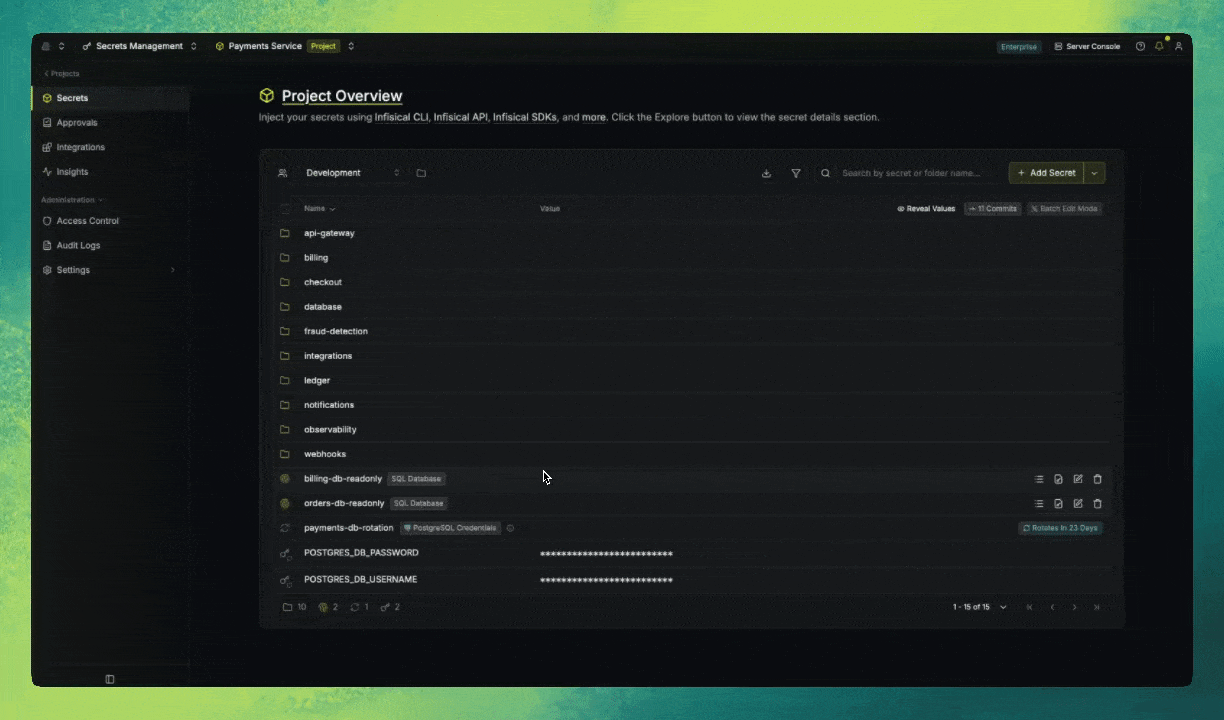Granting folder-scoped access to an identity in Infisical