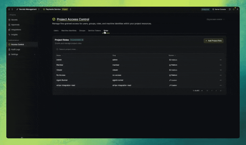 Granting a permission through Infisical's legacy Additional Privileges interface