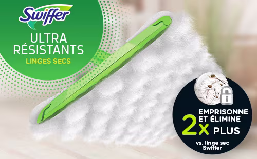 Recharges de linges secs multi-surfaces ultra résistants pour balai Swiffer® – 2 fois le pouvoir emprisonne + élimine vs les linges secs multi-surfaces du balai