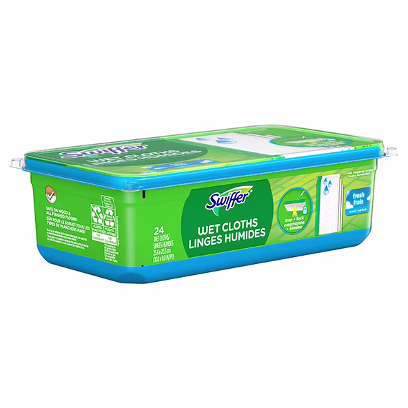 Recharges de linges humides pour balai Swiffer® au parfum Frais Grand air 24 unités