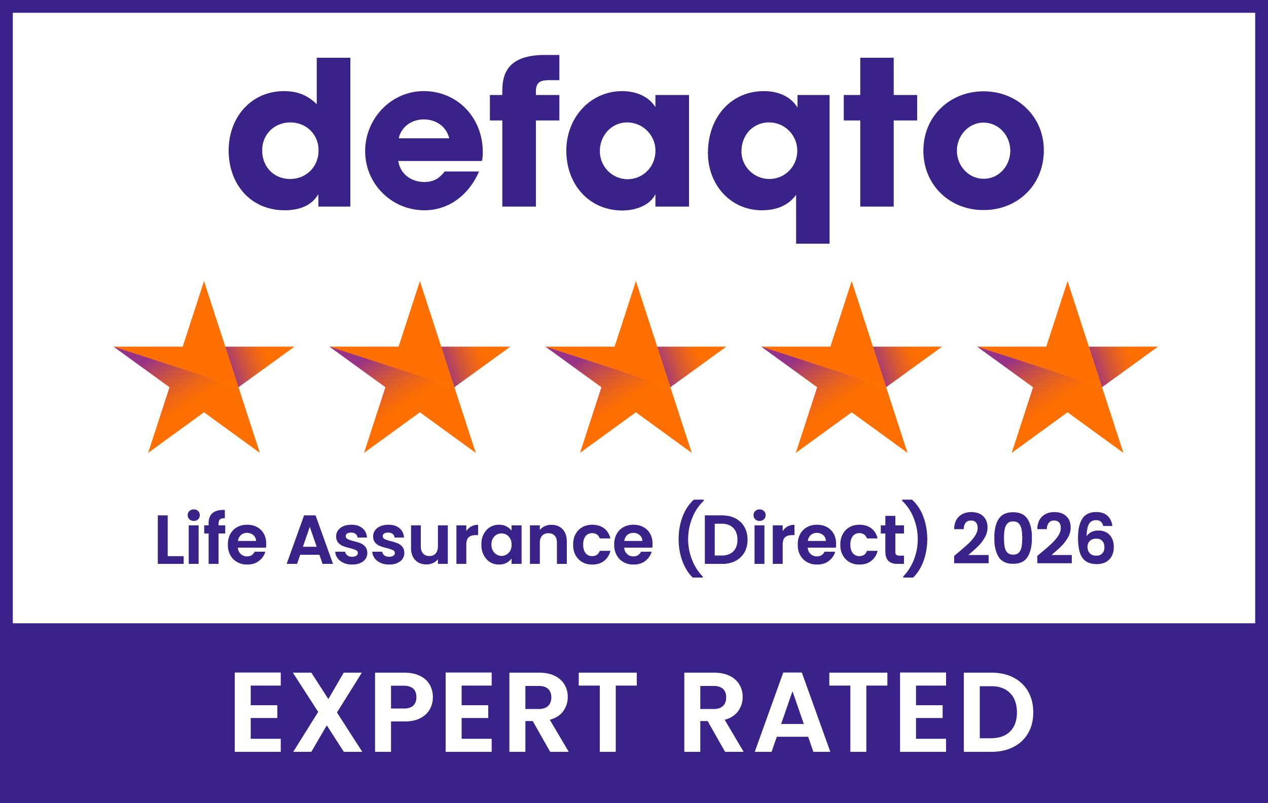 Defaqto 5 star rating on Life Assurance (Direct) 2026