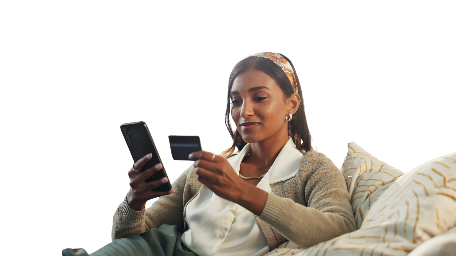 Women applying for a loan on your phone