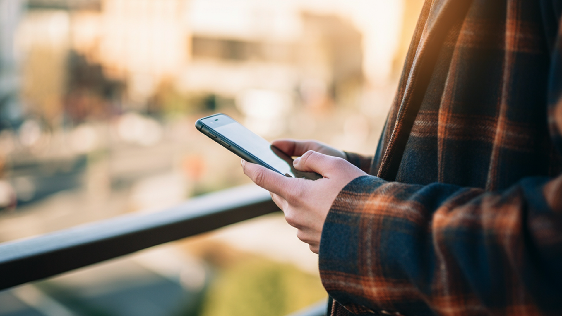 An image of a person holding a mobile phone