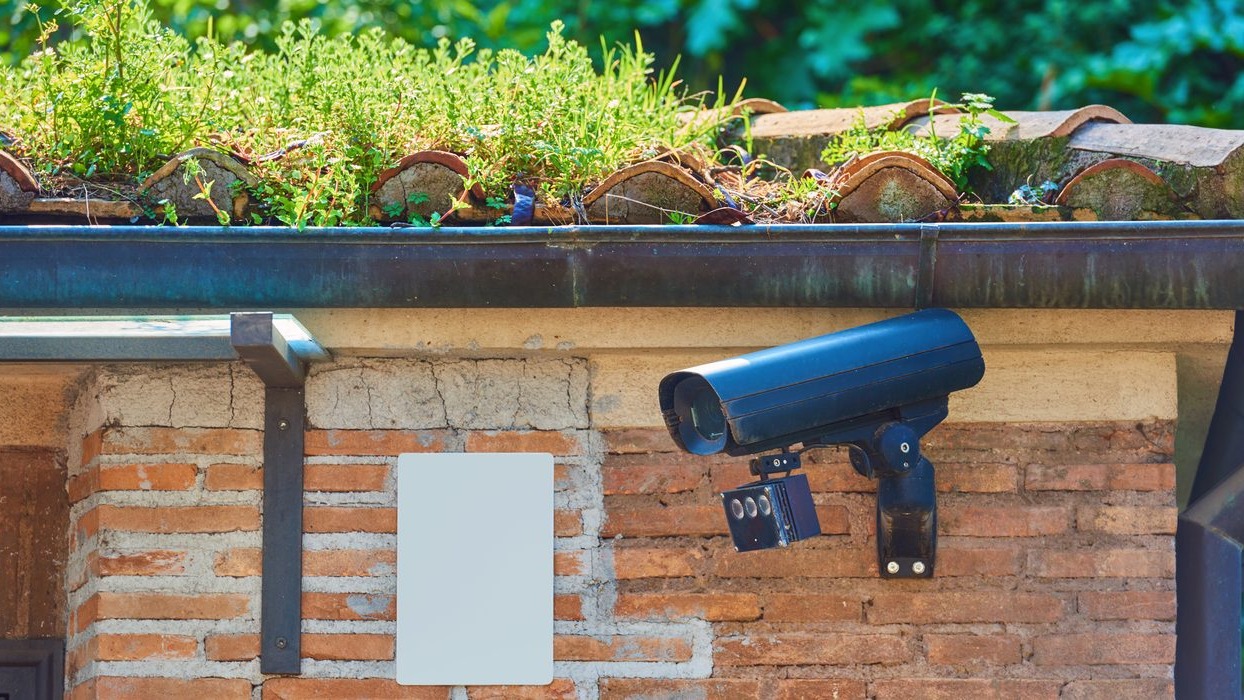 CCTV camera on a wall