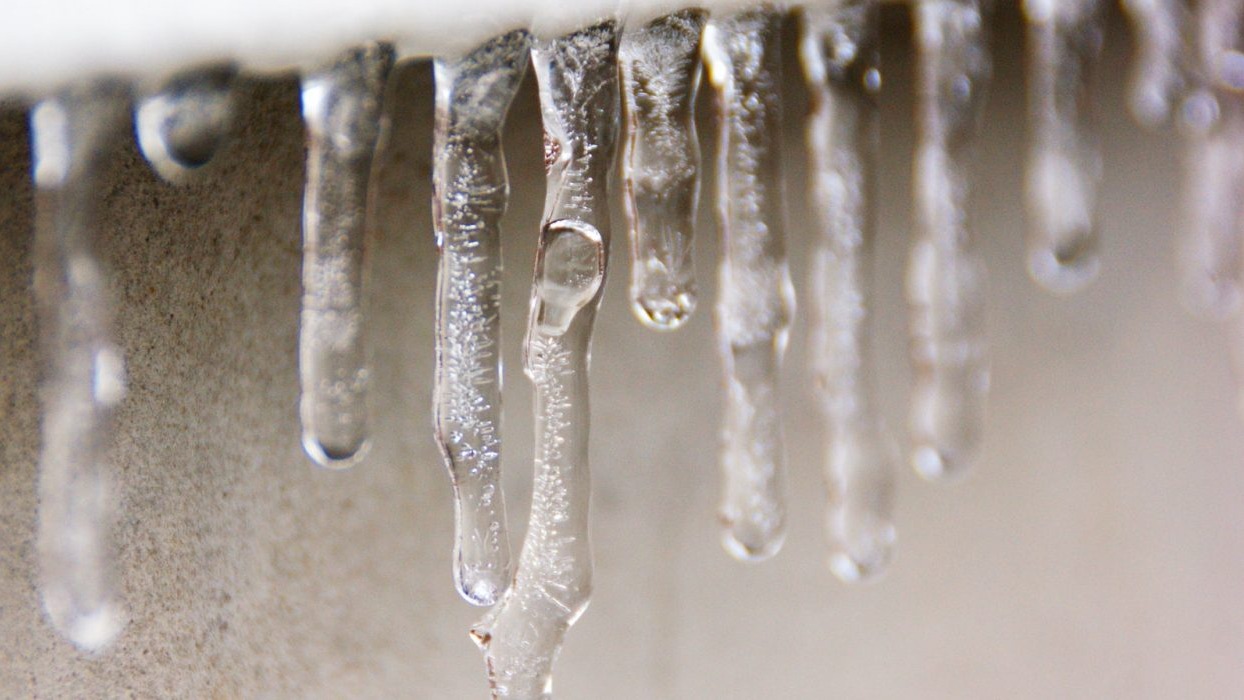 Icicles hanging from roof